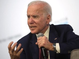 Former Vice President Joe Biden speaks with attendees at the Moving America Forward Forum hosted by United for Infrastructure at the Student Union at the University of Nevada, Las Vegas in Las Vegas, Nevada.