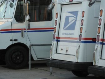 USPS Mail Trucks parked