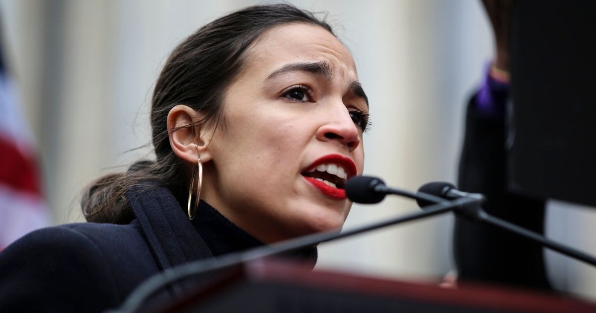 Rep. Alexandria Ocasio-Cortez at Women's March on NYC 2019.