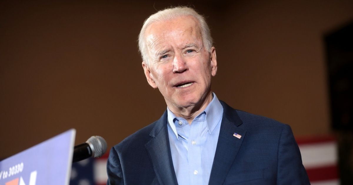 Former Vice President of the United States Joe Biden speaking with supporters at a community event at Sun City MacDonald Ranch in Henderson, Nevada.