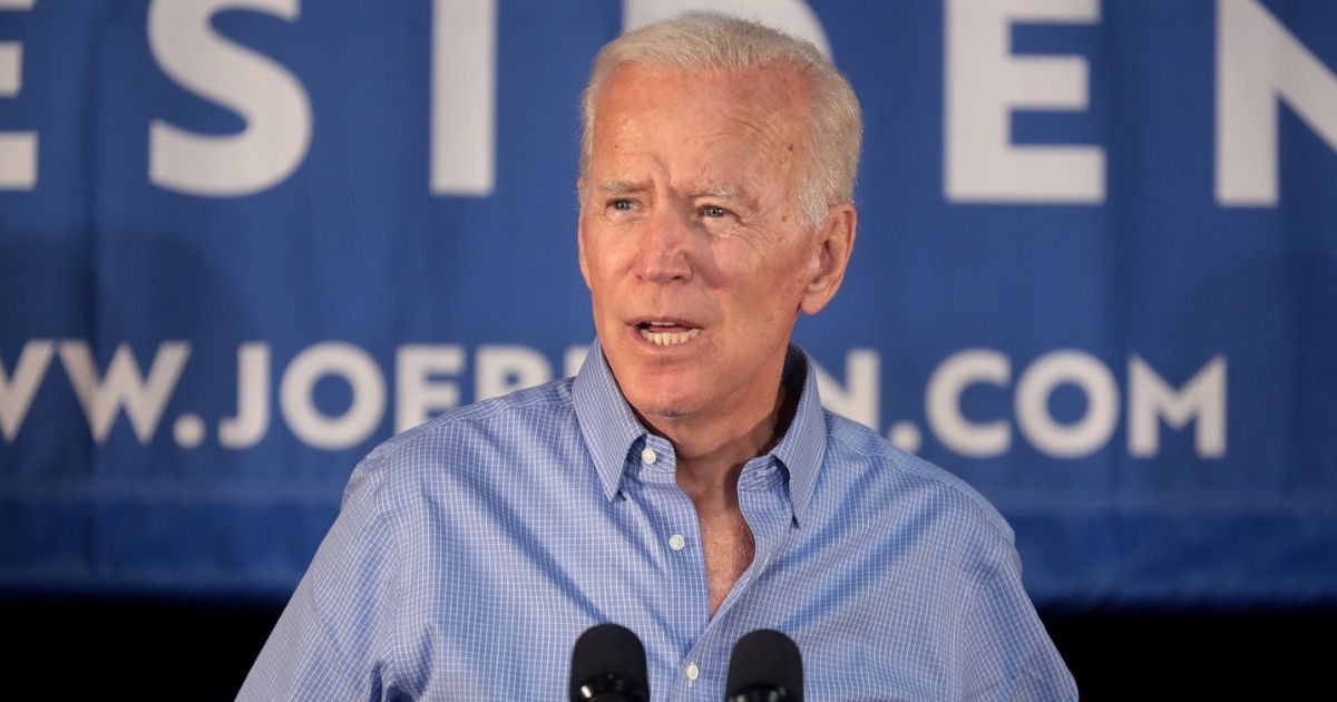 Former Vice President of the United States Joe Biden speaking with supporters at a community event at the Best Western Regency Inn in Marshalltown, Iowa.