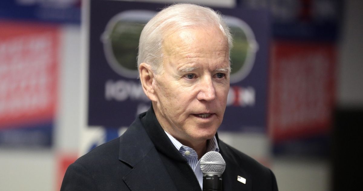 Former Vice President of the United States Joe Biden speaking with supporters at a phone bank at his presidential campaign office in Des Moines, Iowa.