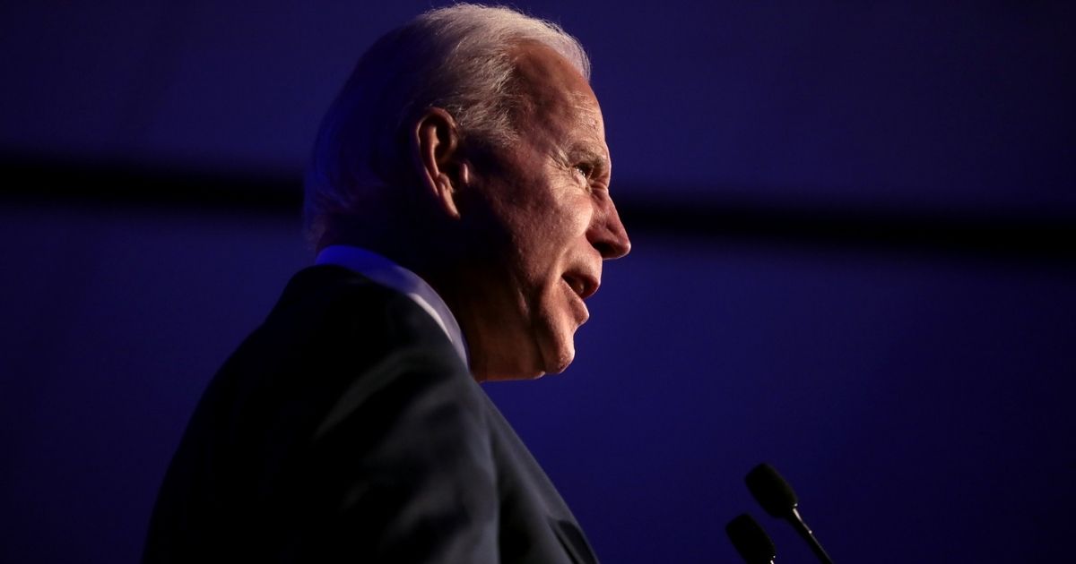 Former Vice President of the United States Joe Biden speaking with attendees at the Clark County Democratic Party's 2020 Kick Off to Caucus Gala at the Tropicana Las Vegas in Las Vegas, Nevada.