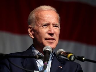 Former Vice President of the United States Joe Biden speaking with attendees at the 2019 Iowa Democratic Wing Ding at Surf Ballroom in Clear Lake, Iowa.