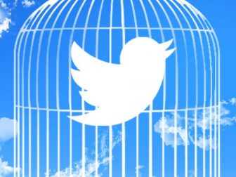 Blue Sky Twitter Bird in a Cage