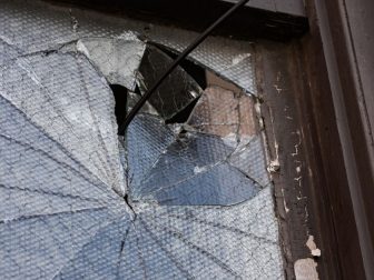 Broken glass window