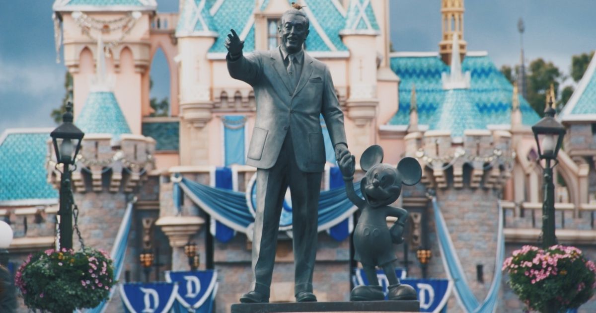 Walt Disney and Mickey statue in Anaheim, California