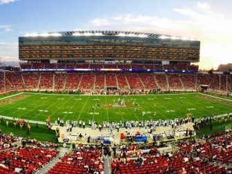 NFL stadium field full with crowds