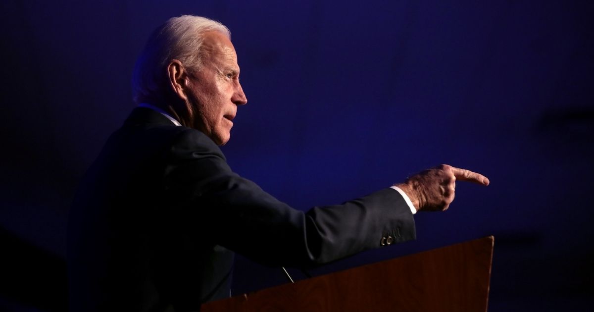 Former Vice President of the United States Joe Biden speaking with attendees at the Clark County Democratic Party's 2020 Kick Off to Caucus Gala at the Tropicana Las Vegas in Las Vegas, Nevada.