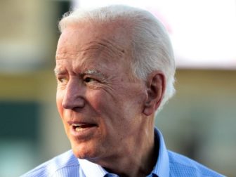 Former Vice President of the United States Joe Biden at the Fourth of July Iowa Cubs game at Principal Park in Des Moines, Iowa.
