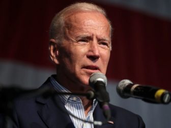 Former Vice President of the United States Joe Biden speaking with attendees at the 2019 Iowa Democratic Wing Ding at Surf Ballroom in Clear Lake, Iowa.