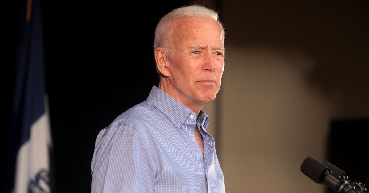 Former Vice President of the United States Joe Biden speaking with supporters at a community event at the Best Western Regency Inn in Marshalltown, Iowa.