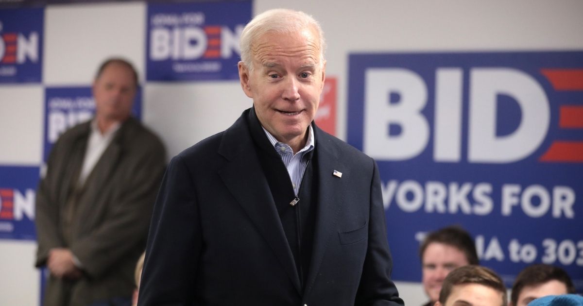 Former Vice President of the United States Joe Biden speaking with supporters at a phone bank at his presidential campaign office in Des Moines, Iowa.