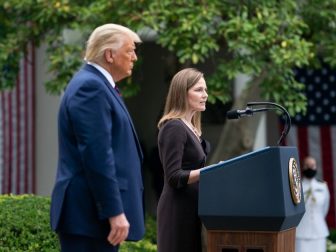Judge Amy Coney Barrett delivers remarks after President Donald J. Trump announced her as his nominee for Associate Justice of the Supreme Court of the United States