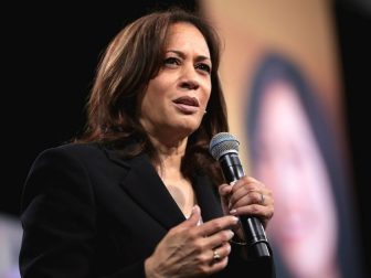 U.S. Senator Kamala Harris speaking with attendees at the 2019 National Forum on Wages and Working People hosted by the Center for the American Progress Action Fund and the SEIU at the Enclave in Las Vegas, Nevada.