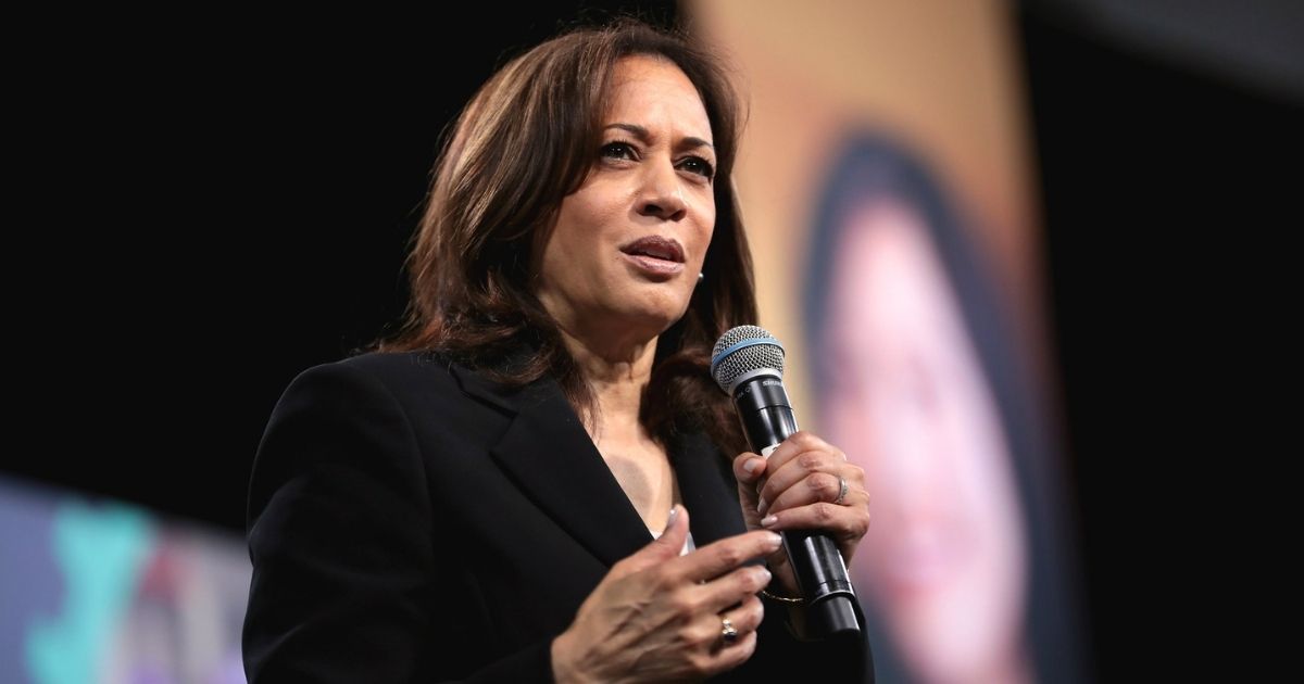 U.S. Senator Kamala Harris speaking with attendees at the 2019 National Forum on Wages and Working People hosted by the Center for the American Progress Action Fund and the SEIU at the Enclave in Las Vegas, Nevada.