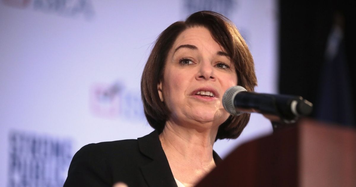 U.S. Senator Amy Klobuchar speaking with attendees at the 2020 Iowa State Education Association (ISEA) Legislative Conference at the Sheraton West Des Moines Hotel in West Des Moines, Iowa.