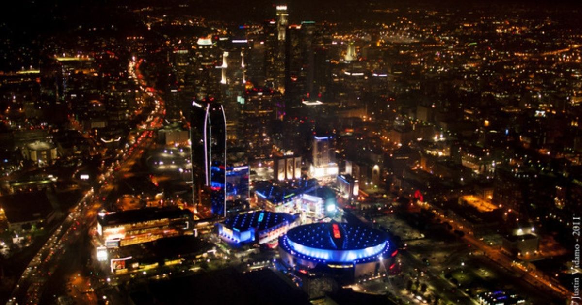 LA Staples Center aerial view