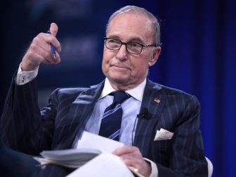 Larry Kudlow speaking at the 2016 Conservative Political Action Conference (CPAC) in National Harbor, Maryland.