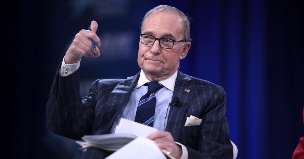 Larry Kudlow speaking at the 2016 Conservative Political Action Conference (CPAC) in National Harbor, Maryland.