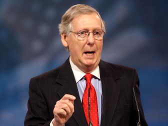 Senator Mitch McConnell of Kentucky speaking at the 2013 Conservative Political Action Conference (CPAC) in National Harbor, Maryland.