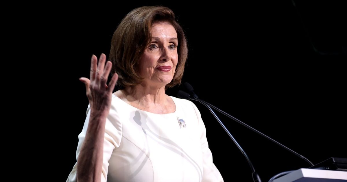 Speaker of the House Nancy Pelosi speaking with attendees at the 2019 California Democratic Party State Convention at the George R. Moscone Convention Center in San Francisco, California.