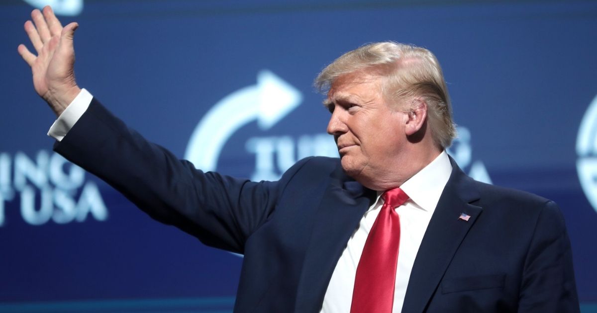 President of the United States Donald Trump speaking with attendees at the 2019 Student Action Summit hosted by Turning Point USA at the Palm Beach County Convention Center in West Palm Beach, Florida.