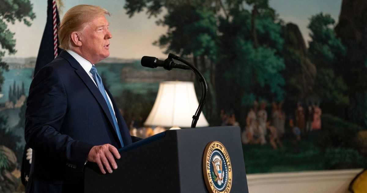 President Donald J. Trump addresses his remarks Monday, August 5, 2019, in the Diplomatic Reception Room of the White House on the mass shootings over the weekend in El Paso, Texas and Dayton, Ohio. (Official White House Photo by Shealah Craighead)