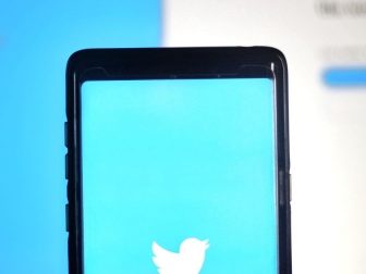 Twitter screen on black smartphone