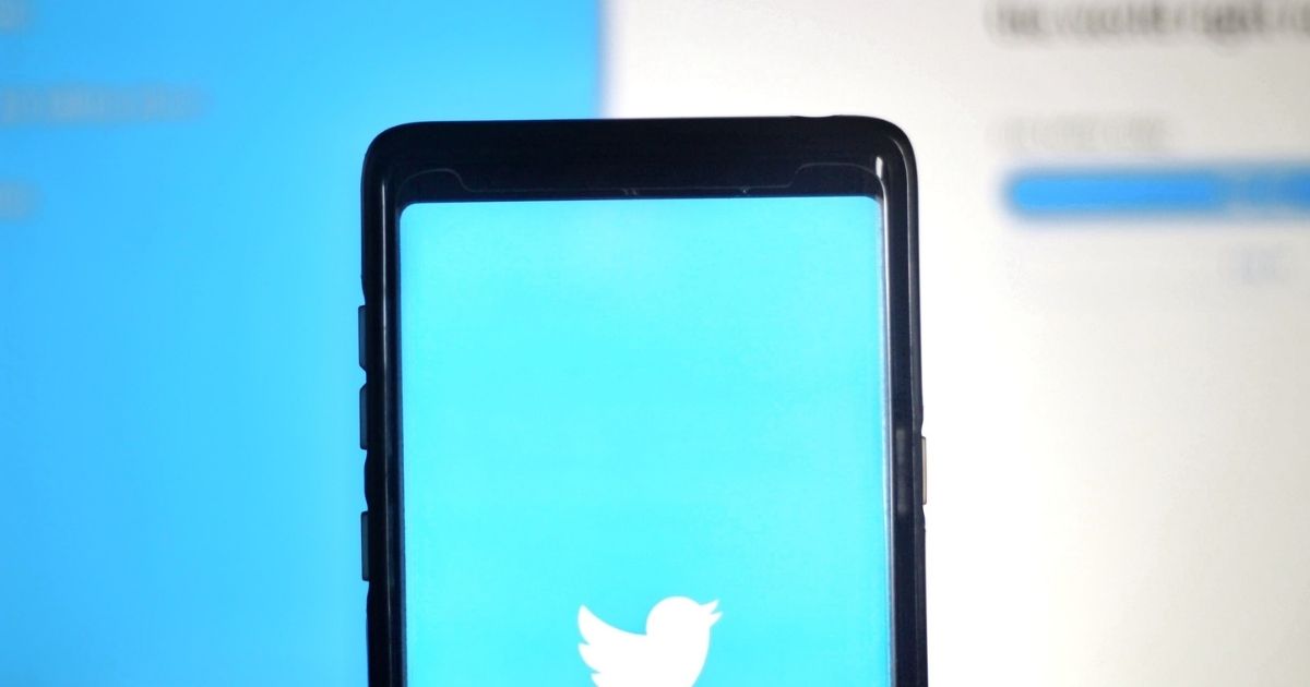 Twitter screen on black smartphone