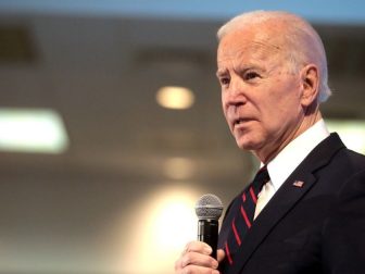 Former Vice President of the United States Joe Biden speaking with attendees at the 2020 Iowa State Education Association (ISEA) Legislative Conference at the Sheraton West Des Moines Hotel in West Des Moines, Iowa.