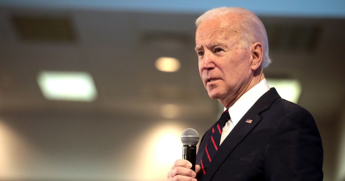 Former Vice President of the United States Joe Biden speaking with attendees at the 2020 Iowa State Education Association (ISEA) Legislative Conference at the Sheraton West Des Moines Hotel in West Des Moines, Iowa.