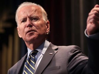 Former Vice President of the United States Joe Biden speaking with attendees at the 2019 Iowa Federation of Labor Convention hosted by the AFL-CIO at the Prairie Meadows Hotel in Altoona, Iowa.