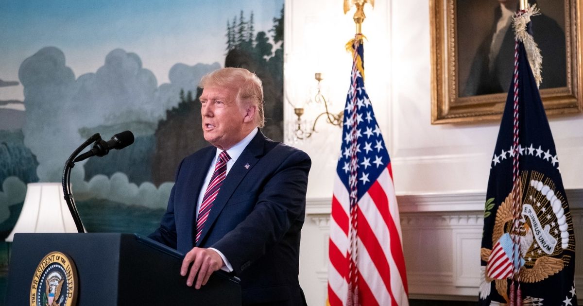 President Donald J. Trump delivers remarks on judicial appointments Wednesday, Sept. 9, 2020, in the Diplomatic Reception Room of the White House. (Official White House Photo by Tia Dufour)