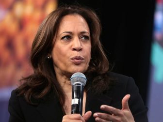 U.S. Senator Kamala Harris speaking with attendees at the 2019 National Forum on Wages and Working People hosted by the Center for the American Progress Action Fund and the SEIU at the Enclave in Las Vegas, Nevada.