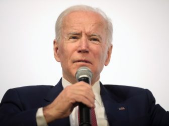 Former Vice President of the United States Joe Biden speaking with attendees at the Moving America Forward Forum hosted by United for Infrastructure at the Student Union at the University of Nevada, Las Vegas in Las Vegas, Nevada.