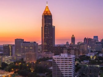 Midtown Atlanta skyline at just after sunset