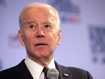 Former Vice President of the United States Joe Biden speaking with attendees at the 2020 Iowa State Education Association (ISEA) Legislative Conference at the Sheraton West Des Moines Hotel in West Des Moines, Iowa.