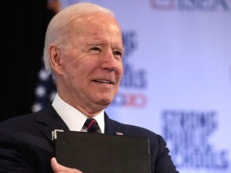 Former Vice President of the United States Joe Biden speaking with attendees at the 2020 Iowa State Education Association (ISEA) Legislative Conference at the Sheraton West Des Moines Hotel in West Des Moines, Iowa.