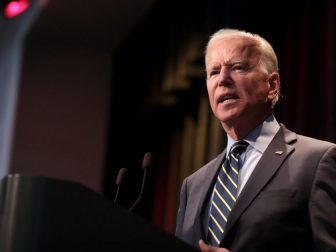 Former Vice President of the United States Joe Biden speaking with attendees at the 2019 Iowa Federation of Labor Convention hosted by the AFL-CIO at the Prairie Meadows Hotel in Altoona, Iowa.