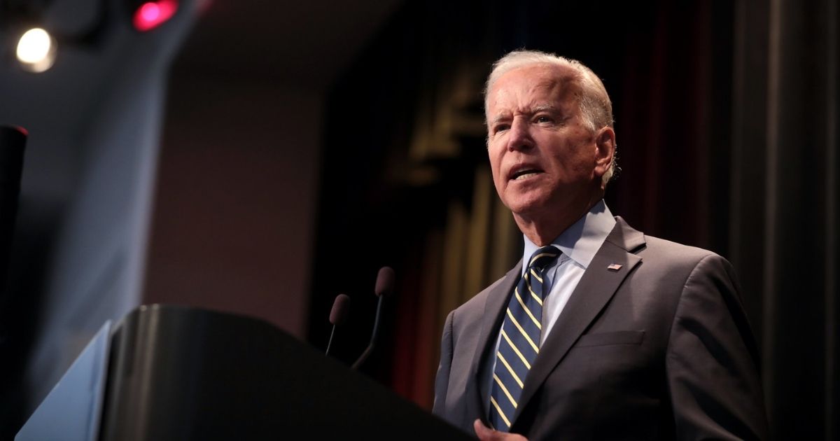 Former Vice President of the United States Joe Biden speaking with attendees at the 2019 Iowa Federation of Labor Convention hosted by the AFL-CIO at the Prairie Meadows Hotel in Altoona, Iowa.