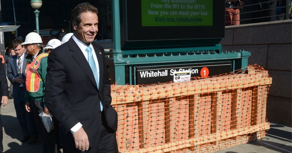 Governor Andrew Cuomo at Whitehall St. Station where removable subway stairs flood control covers are inspected as he, MTA Chairman & CEO Thomas Prendergast, along with Housing & Urban Development Secretary Shaun Donovangive resiliency tour on the first anniversary of Superstorm Sandy. (Tuesday, October 29, 2013).