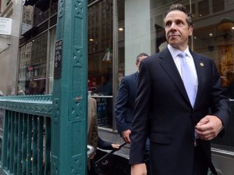 New York Governor Andrew M. Cuomo and MTA Chairman and CEO Thomas Prendergast rode an E train from Chambers St. to 34 St.-Penn Station on Thu., September 25, 2014 to assure New Yorkers that all security precautions are being taken, and that the subway system is safe amid reports of unspecified threats.