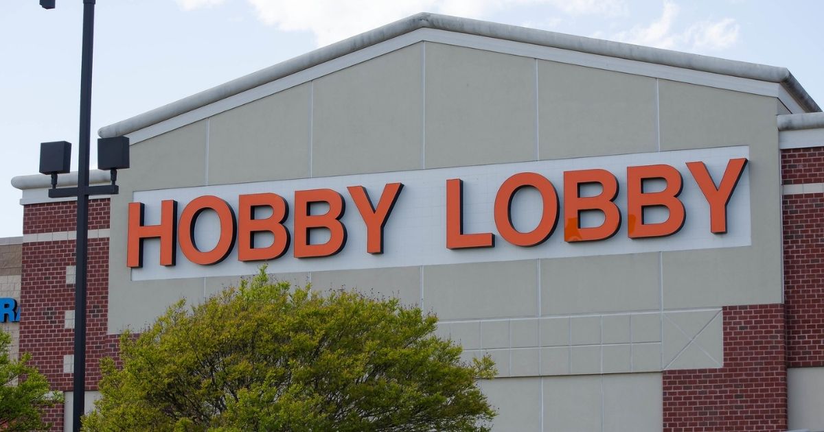 Hobby Lobby storefront in Fredericksburg, Virginia.