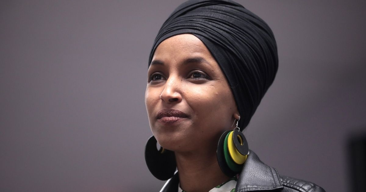 U.S. Congresswoman Ilhan Omar speaking with supporters of U.S. Senator Bernie Sanders at a town hall hosted by Frontline Communities of Nevada at the SEIU Nevada office in Las Vegas, Nevada.