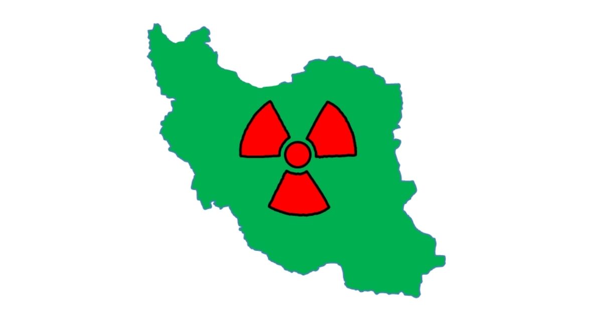 Iran with nuclear symbol