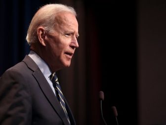 Former Vice President of the United States Joe Biden speaking with attendees at the 2019 Iowa Federation of Labor Convention hosted by the AFL-CIO at the Prairie Meadows Hotel in Altoona, Iowa.