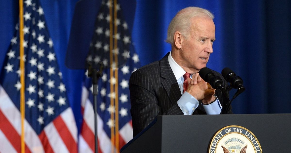 Vice President Joe Biden addresses National Defense University at Fort McNair in Washington, , D.C. April 9, 2015. Biden spoke at NDU about US military successes defeating ISIS. (DoD News photo by EJ Hersom)