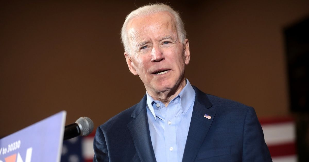 Former Vice President of the United States Joe Biden speaking with supporters at a community event at Sun City MacDonald Ranch in Henderson, Nevada.