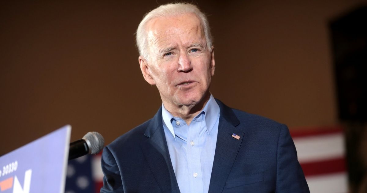 Former Vice President of the United States Joe Biden speaking with supporters at a community event at Sun City MacDonald Ranch in Henderson, Nevada.